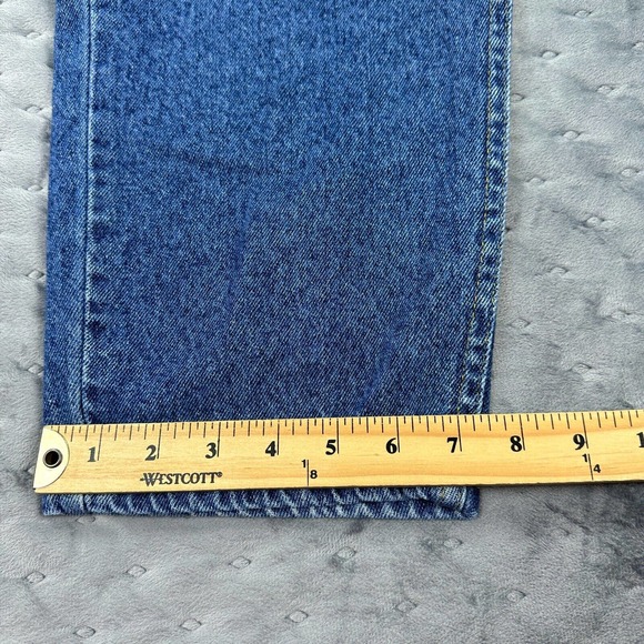 VINTAGE Lee Jeans Womens 14 Long Blue Paperbag Mom Tapered High Rise Made in USA - Picture 12 of 15